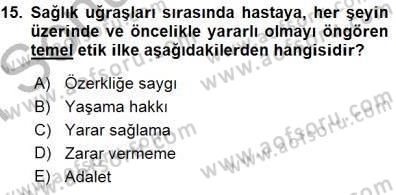 Veteriner Hizmetleri Mevzuatı ve Etik Dersi 2015 - 2016 Yılı (Final) Dönem Sonu Sınav Soruları 15. Soru