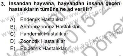Veteriner Hizmetleri Mevzuatı ve Etik Dersi 2015 - 2016 Yılı (Final) Dönem Sonu Sınav Soruları 3. Soru