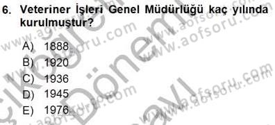 Veteriner Hizmetleri Mevzuatı ve Etik Dersi 2015 - 2016 Yılı (Final) Dönem Sonu Sınav Soruları 6. Soru