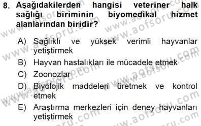 Veteriner Hizmetleri Mevzuatı ve Etik Dersi 2015 - 2016 Yılı (Final) Dönem Sonu Sınav Soruları 8. Soru