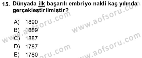 Veteriner Hizmetleri Mevzuatı ve Etik Dersi 2016 - 2017 Yılı 3 Ders Sınav Soruları 15. Soru