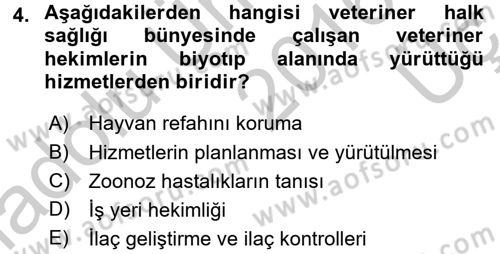 Veteriner Hizmetleri Mevzuatı ve Etik Dersi 2016 - 2017 Yılı 3 Ders Sınav Soruları 4. Soru