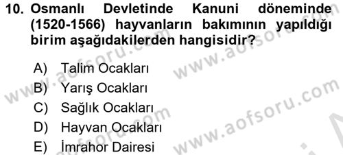 Veteriner Hizmetleri Mevzuatı ve Etik Dersi 2016 - 2017 Yılı (Vize) Ara Sınav Soruları 10. Soru