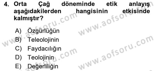 Veteriner Hizmetleri Mevzuatı ve Etik Dersi 2016 - 2017 Yılı (Vize) Ara Sınav Soruları 4. Soru