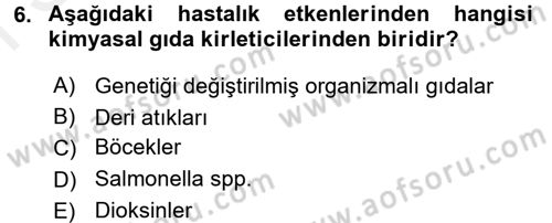 Veteriner Hizmetleri Mevzuatı ve Etik Dersi 2016 - 2017 Yılı (Final) Dönem Sonu Sınav Soruları 6. Soru