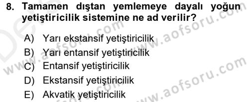 Veteriner Hizmetleri Mevzuatı ve Etik Dersi 2017 - 2018 Yılı 3 Ders Sınav Soruları 8. Soru