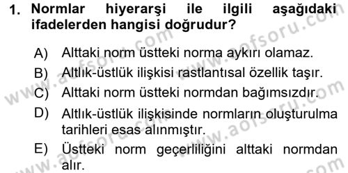 Veteriner Hizmetleri Mevzuatı ve Etik Dersi 2017 - 2018 Yılı (Vize) Ara Sınav Soruları 1. Soru