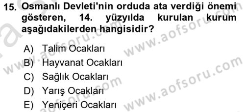 Veteriner Hizmetleri Mevzuatı ve Etik Dersi 2017 - 2018 Yılı (Vize) Ara Sınav Soruları 15. Soru
