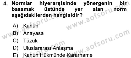 Veteriner Hizmetleri Mevzuatı ve Etik Dersi 2017 - 2018 Yılı (Vize) Ara Sınav Soruları 4. Soru