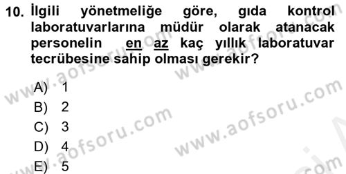 Veteriner Hizmetleri Mevzuatı ve Etik Dersi 2017 - 2018 Yılı (Final) Dönem Sonu Sınav Soruları 10. Soru