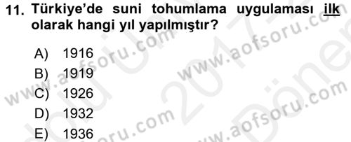Veteriner Hizmetleri Mevzuatı ve Etik Dersi 2017 - 2018 Yılı (Final) Dönem Sonu Sınav Soruları 11. Soru