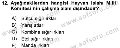 Veteriner Hizmetleri Mevzuatı ve Etik Dersi 2017 - 2018 Yılı (Final) Dönem Sonu Sınav Soruları 12. Soru