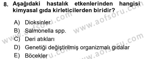 Veteriner Hizmetleri Mevzuatı ve Etik Dersi 2017 - 2018 Yılı (Final) Dönem Sonu Sınav Soruları 8. Soru