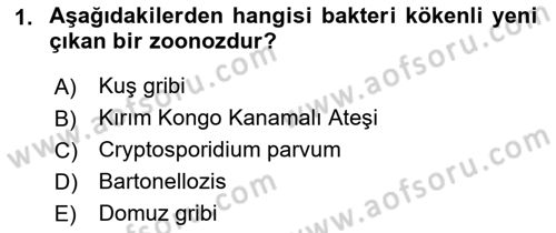 Veteriner Hizmetleri Mevzuatı ve Etik Dersi 2018 - 2019 Yılı 3 Ders Sınav Soruları 1. Soru