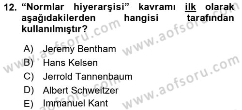 Veteriner Hizmetleri Mevzuatı ve Etik Dersi 2018 - 2019 Yılı 3 Ders Sınav Soruları 12. Soru