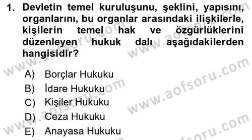 Veteriner Hizmetleri Mevzuatı ve Etik Dersi 2018 - 2019 Yılı (Vize) Ara Sınav Soruları 1. Soru