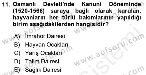 Veteriner Hizmetleri Mevzuatı ve Etik Dersi 2018 - 2019 Yılı (Vize) Ara Sınav Soruları 11. Soru