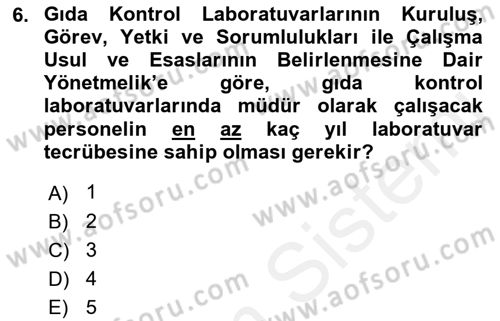 Veteriner Hizmetleri Mevzuatı ve Etik Dersi 2018 - 2019 Yılı (Final) Dönem Sonu Sınav Soruları 6. Soru