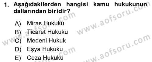 Veteriner Hizmetleri Mevzuatı ve Etik Dersi 2019 - 2020 Yılı (Final) Dönem Sonu Sınav Soruları 1. Soru