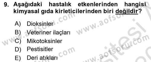 Veteriner Hizmetleri Mevzuatı ve Etik Dersi 2019 - 2020 Yılı (Final) Dönem Sonu Sınav Soruları 9. Soru