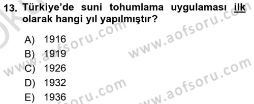 Veteriner Hizmetleri Mevzuatı ve Etik Dersi 2020 - 2021 Yılı Yaz Okulu Sınav Soruları 13. Soru