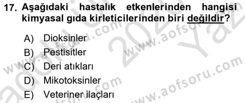Veteriner Hizmetleri Mevzuatı ve Etik Dersi 2020 - 2021 Yılı Yaz Okulu Sınav Soruları 17. Soru