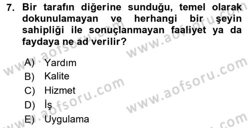 Veteriner Hizmetleri Mevzuatı ve Etik Dersi 2020 - 2021 Yılı Yaz Okulu Sınav Soruları 7. Soru