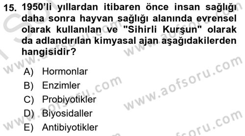 Veteriner Hizmetleri Mevzuatı ve Etik Dersi 2021 - 2022 Yılı (Final) Dönem Sonu Sınav Soruları 15. Soru