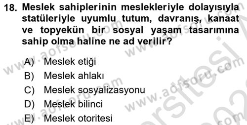 Veteriner Hizmetleri Mevzuatı ve Etik Dersi 2021 - 2022 Yılı (Final) Dönem Sonu Sınav Soruları 18. Soru