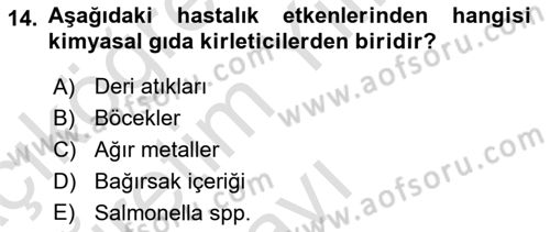 Veteriner Hizmetleri Mevzuatı ve Etik Dersi 2021 - 2022 Yılı Yaz Okulu Sınav Soruları 14. Soru