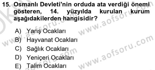 Veteriner Hizmetleri Mevzuatı ve Etik Dersi 2021 - 2022 Yılı Yaz Okulu Sınav Soruları 15. Soru