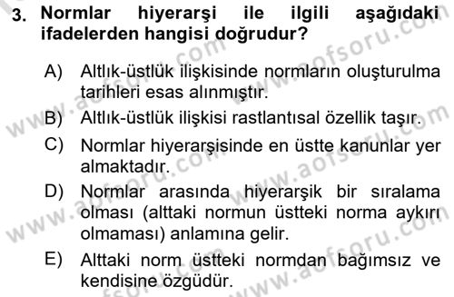 Veteriner Hizmetleri Mevzuatı ve Etik Dersi 2022 - 2023 Yılı (Vize) Ara Sınav Soruları 3. Soru