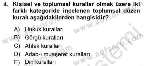 Veteriner Hizmetleri Mevzuatı ve Etik Dersi 2022 - 2023 Yılı (Vize) Ara Sınav Soruları 4. Soru