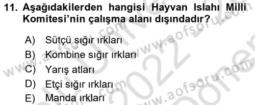 Veteriner Hizmetleri Mevzuatı ve Etik Dersi 2022 - 2023 Yılı (Final) Dönem Sonu Sınav Soruları 11. Soru