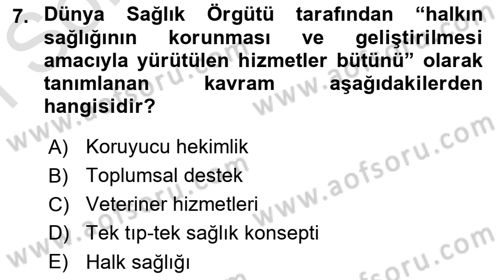 Veteriner Hizmetleri Mevzuatı ve Etik Dersi 2022 - 2023 Yılı (Final) Dönem Sonu Sınav Soruları 7. Soru