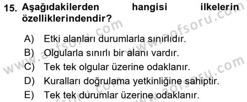 Veteriner Hizmetleri Mevzuatı ve Etik Dersi 2022 - 2023 Yılı Yaz Okulu Sınav Soruları 15. Soru