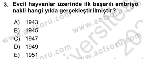 Veteriner Hizmetleri Mevzuatı ve Etik Dersi 2022 - 2023 Yılı Yaz Okulu Sınav Soruları 3. Soru