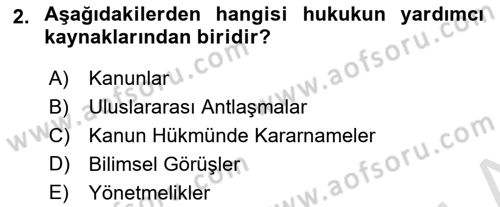 Veteriner Hizmetleri Mevzuatı ve Etik Dersi 2023 - 2024 Yılı (Vize) Ara Sınav Soruları 2. Soru