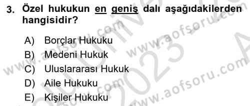 Veteriner Hizmetleri Mevzuatı ve Etik Dersi 2023 - 2024 Yılı (Vize) Ara Sınav Soruları 3. Soru