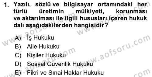 Veteriner Hizmetleri Mevzuatı ve Etik Dersi 2023 - 2024 Yılı (Final) Dönem Sonu Sınav Soruları 1. Soru