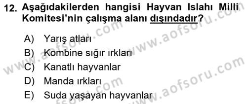 Veteriner Hizmetleri Mevzuatı ve Etik Dersi 2023 - 2024 Yılı (Final) Dönem Sonu Sınav Soruları 12. Soru
