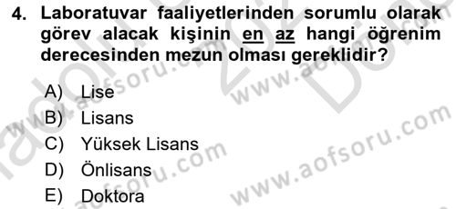 Veteriner Hizmetleri Mevzuatı ve Etik Dersi 2023 - 2024 Yılı (Final) Dönem Sonu Sınav Soruları 4. Soru