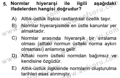 Veteriner Hizmetleri Mevzuatı ve Etik Dersi 2024 - 2025 Yılı (Vize) Ara Sınav Soruları 5. Soru