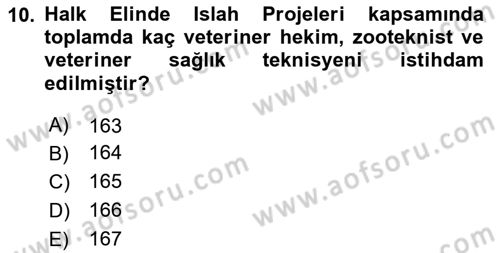 Veteriner Hizmetleri Mevzuatı ve Etik Dersi 2024 - 2025 Yılı (Final) Dönem Sonu Sınav Soruları 10. Soru