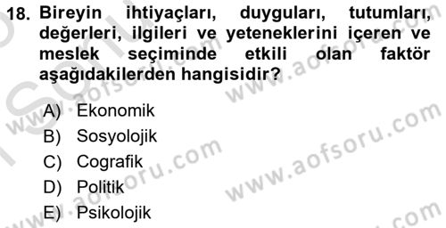 Veteriner Hizmetleri Mevzuatı ve Etik Dersi 2024 - 2025 Yılı (Final) Dönem Sonu Sınav Soruları 18. Soru
