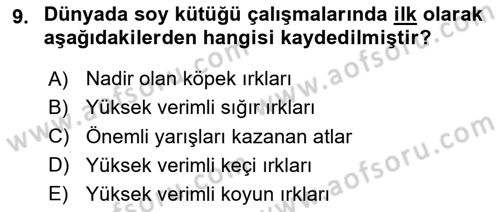 Veteriner Hizmetleri Mevzuatı ve Etik Dersi 2024 - 2025 Yılı (Final) Dönem Sonu Sınav Soruları 9. Soru