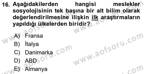 Veteriner Hizmetleri Mevzuatı ve Etik Dersi 2024 - 2025 Yılı Yaz Okulu Sınav Soruları 16. Soru