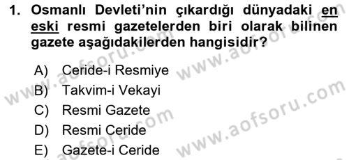 Veteriner Hizmetleri Mevzuatı ve Etik Dersi 2025 - 2026 Yılı (Vize) Ara Sınav Soruları 1. Soru