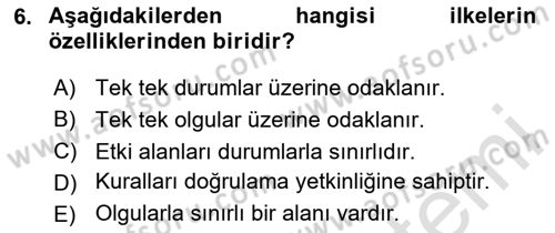 Veteriner Hizmetleri Mevzuatı ve Etik Dersi 2025 - 2026 Yılı (Vize) Ara Sınav Soruları 6. Soru