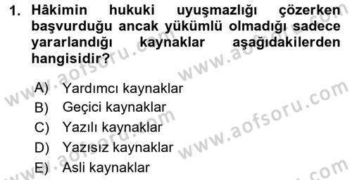 Veteriner Hizmetleri Mevzuatı ve Etik Dersi 2025 - 2026 Yılı (Final) Dönem Sonu Sınav Soruları 1. Soru